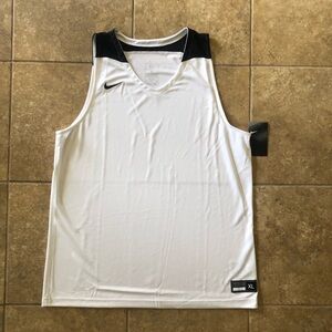 Nike Men's White Tank Top with Black Accents